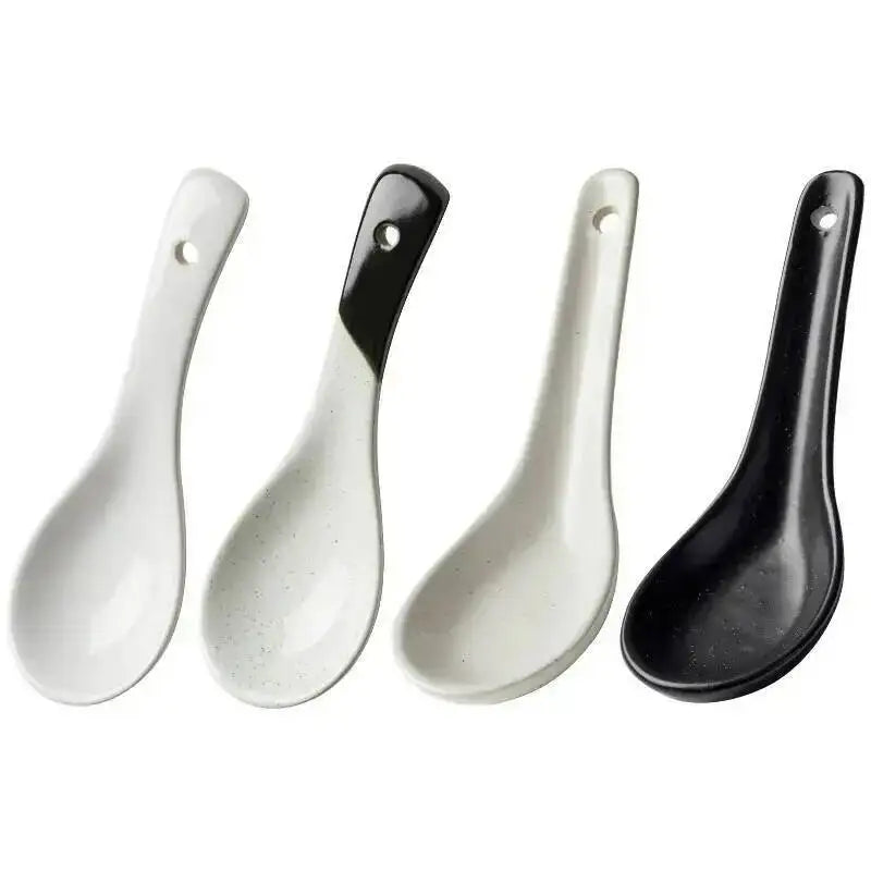 Ceramic Soup Spoon Soup noodles rice Spoon For Daily Use Kitchen Tablewear Oasis Select