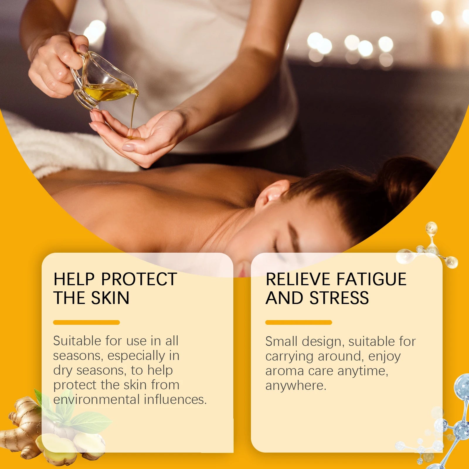 OceAura Ginger Body Massage Oil – Moisturizing & Tightening 100ml