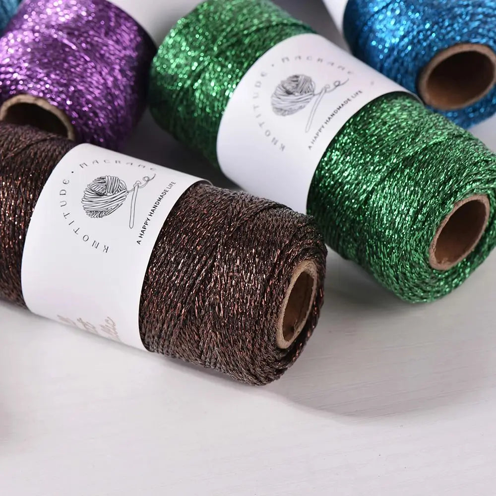 1mm Metallic Yarn Knitting Crochet DIY Handmade Hand-woven Wire 100M Multicolor Gift Wrapping Rope Sewing Accessories Oasis Select