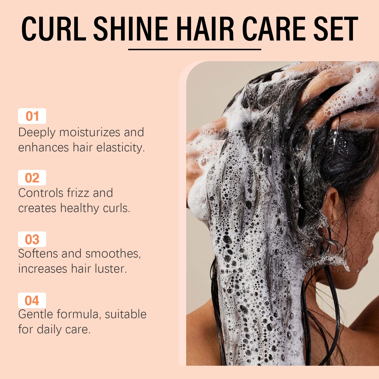 HOEGOA Coconut Shampoo & Conditioner Set for Curly Hair Shampoo & Conditioner Set Oasis Select