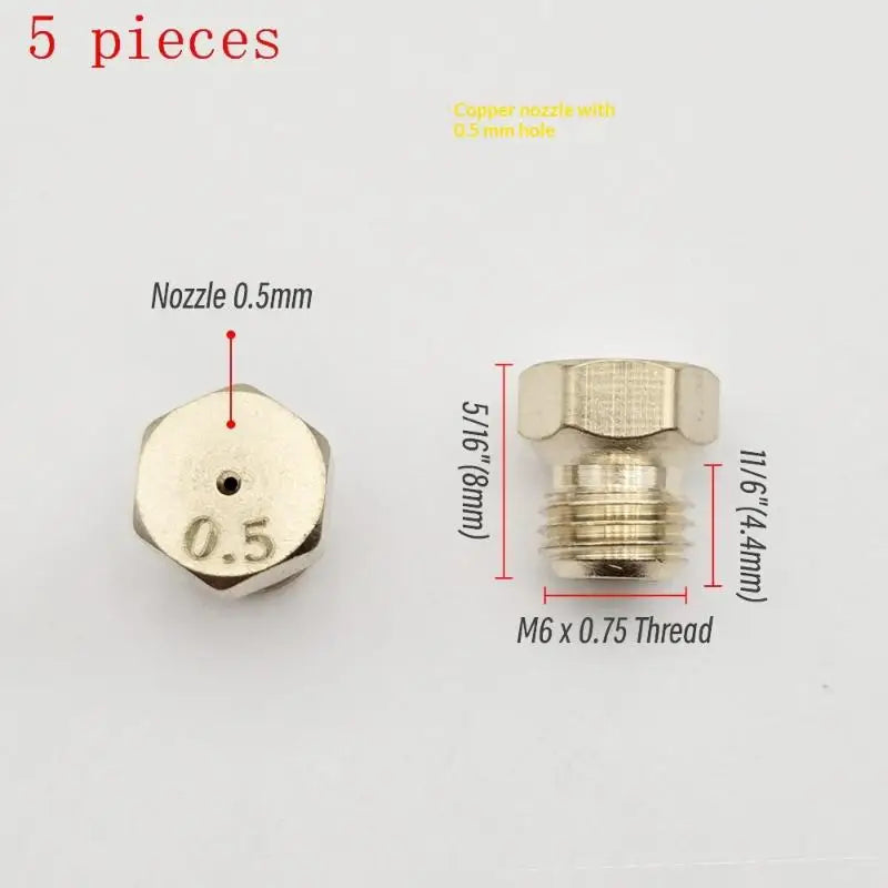 5PCS Burner Gas Hob LPG- Conversion Kits Jets 50 65 70 87 95 Brass Nozzle For Gas Stove Brass Nozzle Propane Injector Oasis Select A2