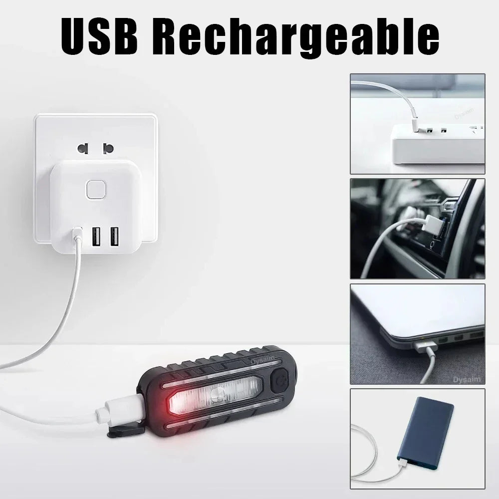 Outdoor Lamp USB Recharge LED Flashlight Work Light Keychain Flashlight for Police Shoulder Clip Lights Warning Flashing Light Oasis Select