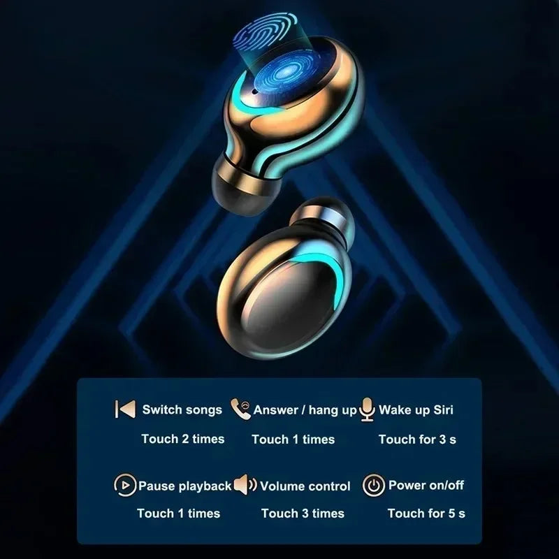 New F9 Bluetooth Headphones 9D Stereo High Bass Sport Earphones Handfree Touch Control Tws Wireless Earbuds Headset Oasis Select