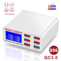 6-Port 40W QC3.0 USB Desktop Charger with LCD Display