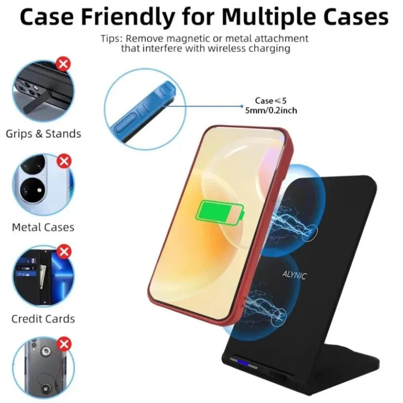 Wireless Charger Dock Desktop Foldable Foldable Fast Charging For iPhone 16 15 14 13 12 Pro Max Quick Phone Chargers Station Oasis Select