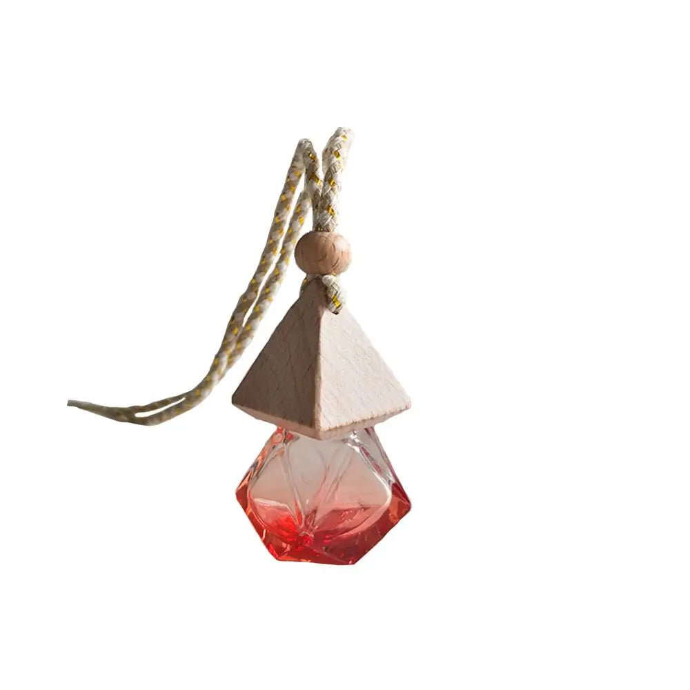 Car Perfume Bottle Perfume Pendant Household Storage Bottle Air Freshener with Flower for Essential Oils Auto Ornament Oasis Select red