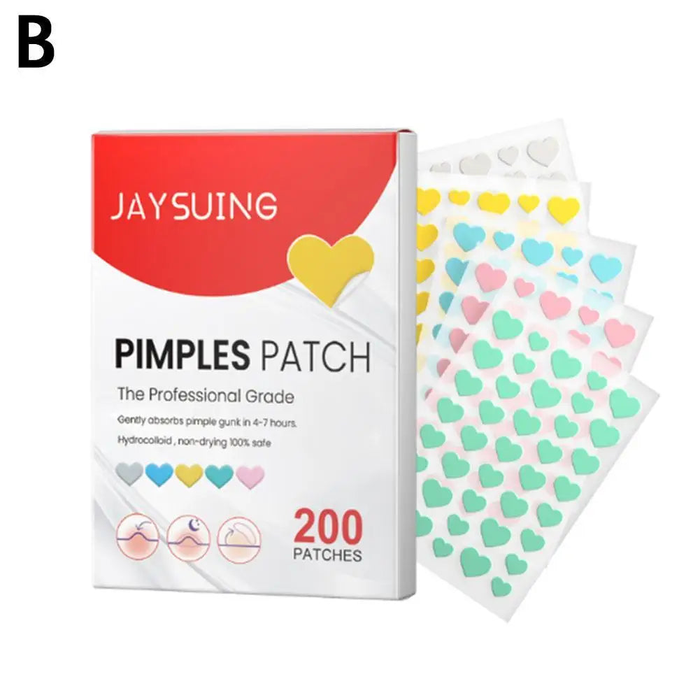 200pcs Hydrocolloid Acne Patch Facial Skin Care Repair Fade Blemishes Pimple Zots Closed Acne Blemishes Cover Acne Pimple Patch Oasis Select 200pcs-heart