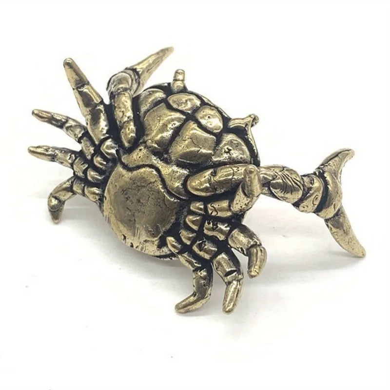 Pure Brass Crab Figurines Animal Statue Miniatures Copper Ornaments Home Office Desk Decoration Crafts Home Decor Nordic 1pcs Oasis Select