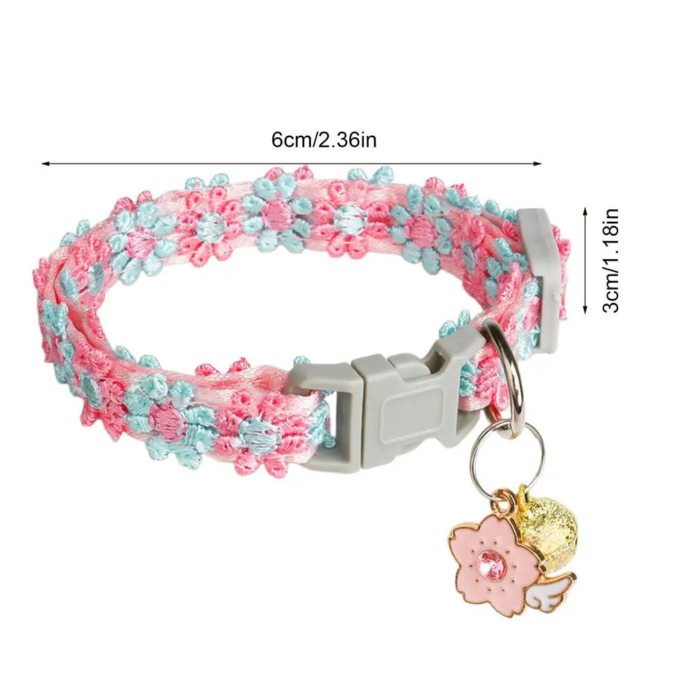 Pet Collar With Bell Colorful Dog Puppy Kitten Collar Adjustable Safety Bell Ring Necklace Cat Collar Anti-lost Pet supplies Oasis Select C