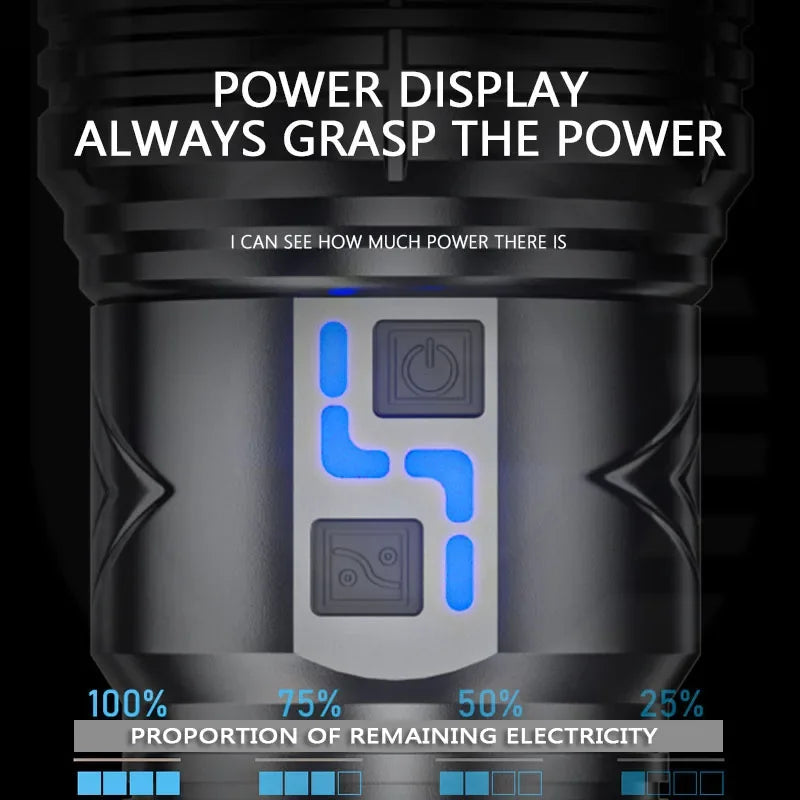 ESMARTER GT60 20000LM Tactical Flashlight – 100W Rechargeable