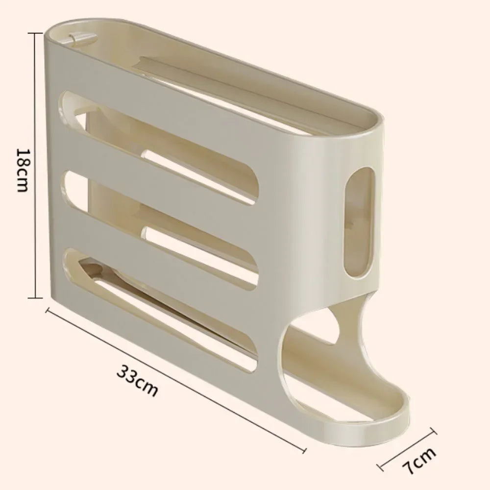 4-Layer Rolling Egg Holder – Fridge Egg Organizer & Dispenser Egg Fridge Organizer Oasis Select