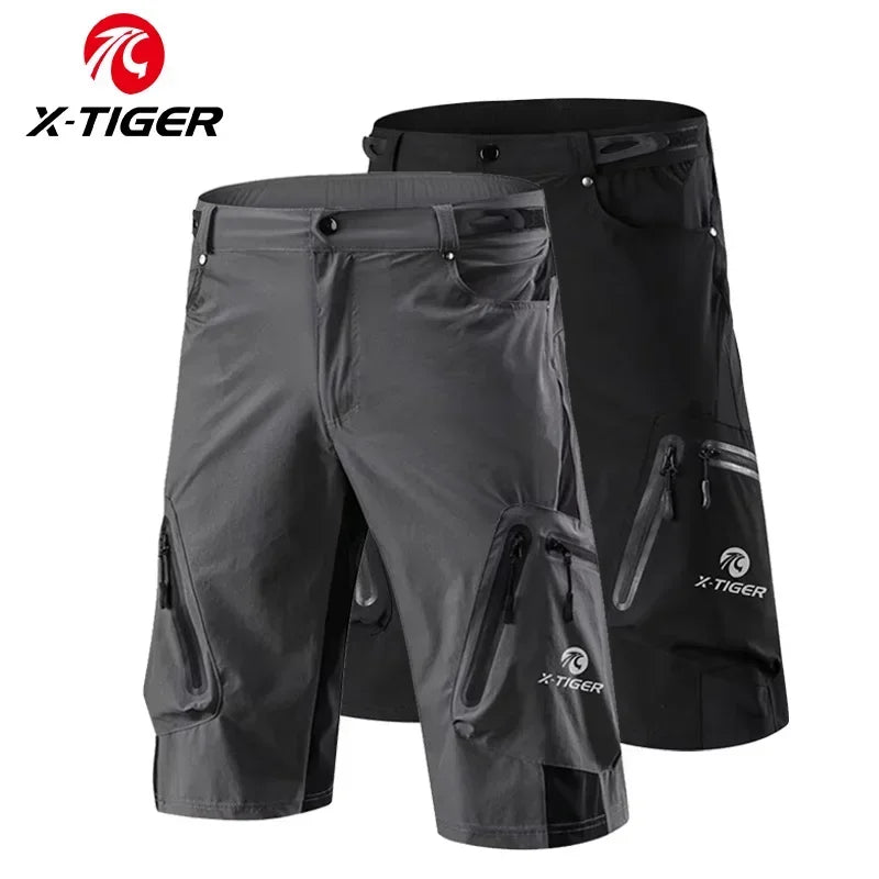 X-TIGER Mountain Bike Shorts Multi-Pockects Breathable Loose MTB Racing Motocross Cycling Pants Outdoor Waterproof Sports Pants Oasis Select