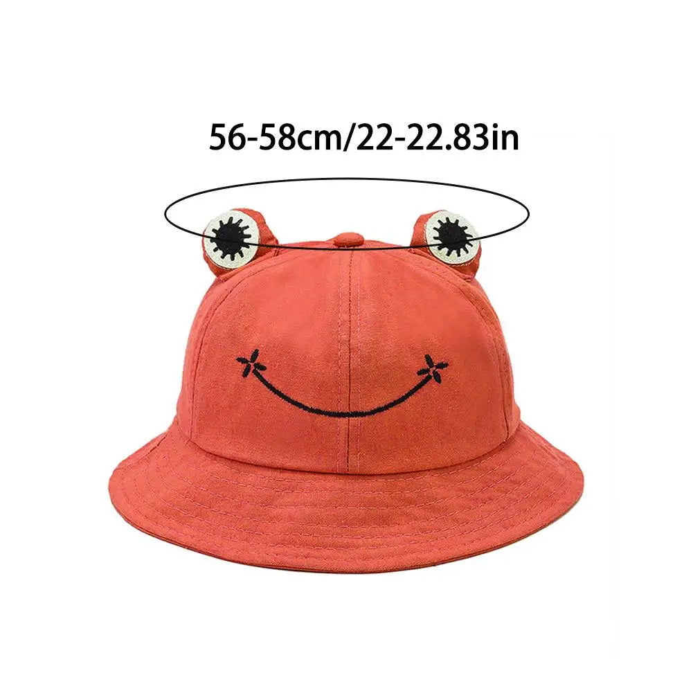 2025 new Cute Frog Bucket Hats women Bucket Hat Women Summer Outdoor Sun Fishing Cap Cotton Wild Panama Hats Oasis Select