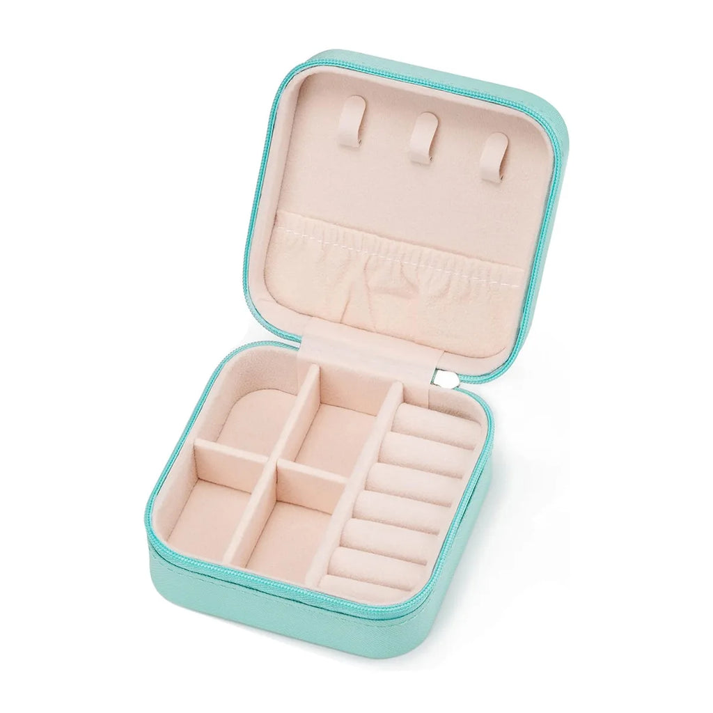 1pc,Portable jewelry storage box, home and travel mini jewelry box, ring, earring, necklace, jewelry storage box Oasis Select Blue