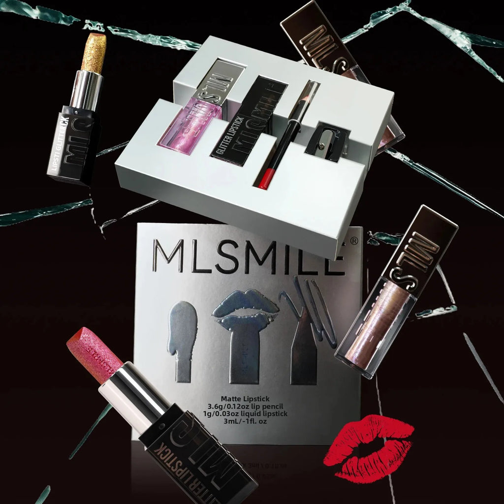 MLSMILE Diamond Lip Gloss, Liner & Lipstick Makeup Kit