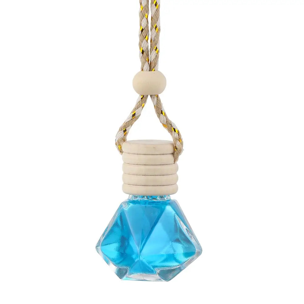 Car Perfume Bottle Perfume Pendant Household Storage Bottle Air Freshener with Flower for Essential Oils Auto Ornament Oasis Select Blue