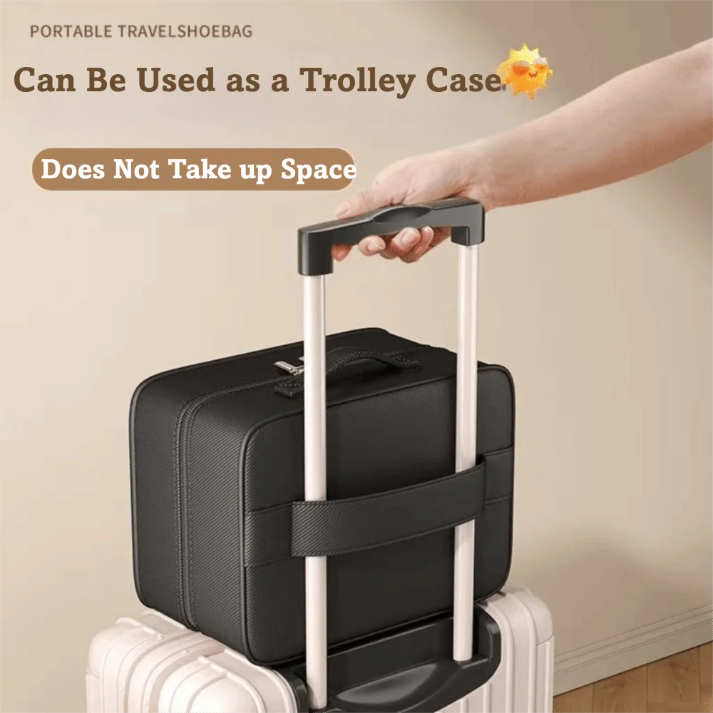 Upgraded Multi-layer Travel Shoe Bag Zipper Sturdy Sneakers Storage Bag Waterproof Portable Storage Box Store 4 Pairs of Shoes Oasis Select