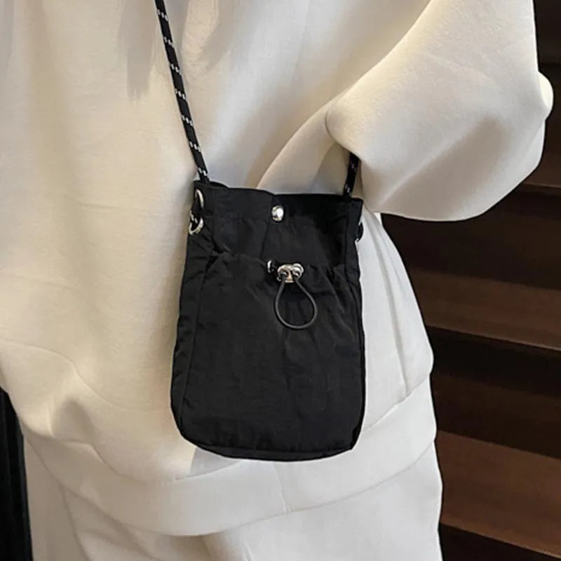 Nylon Crossbody Bag Soft Mini Phone Wallet Multifunctional Square Shoulder Bag Crossbody Purse Canvas Purse Messenger Bag Oasis Select
