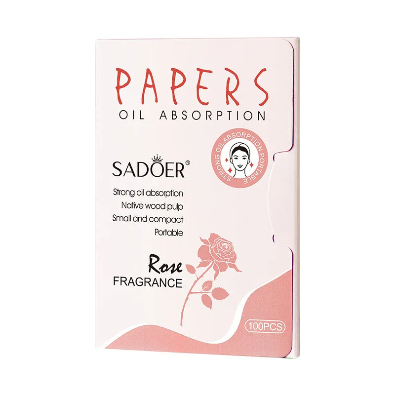 100-Pack Bamboo Charcoal Oil Blotting Sheets for Oily Skin Oil Blotting Sheets Oasis Select Rose 100pcs