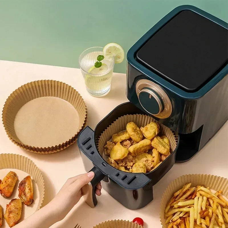 50/100/200pcs Disposable Air Fryer Paper Round/Square Special Paper Food Silicon Oil Paper Air Fryer Liners Baking Paper Oasis Select