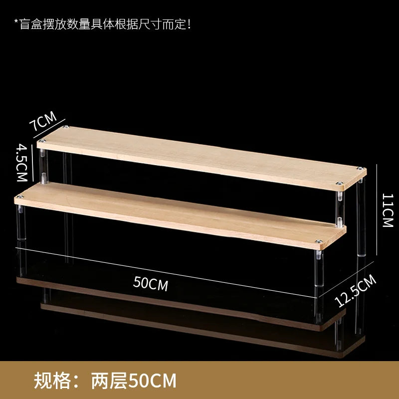 Wooden Ladder Display Stand – 2–5 Tier Acrylic Shelf Rack
