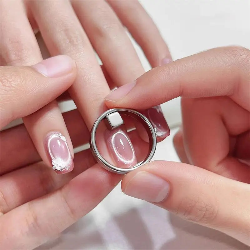 Oval Hollow Cat Eye Ring Magnet, Nail Art Tools Set, Magnetic Auxiliary Supplies for DIY Gel Nail Polish Oasis Select
