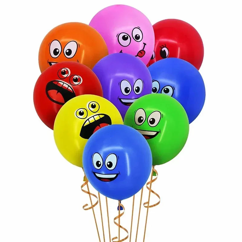 10-70Pcs 12inch Cute Funny Big Eyes Smiley face latex balloons Birthday Party decoration Inflatable balloon Baby Shower Globos Oasis Select