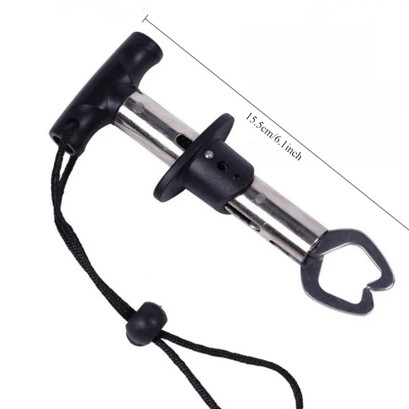 Fish Control Device Stainless Steel Belt Weighing with Ruler Fish Lock Fish Clamp Fish Catch Device Fish Clamp Fishing Gear Oasis Select