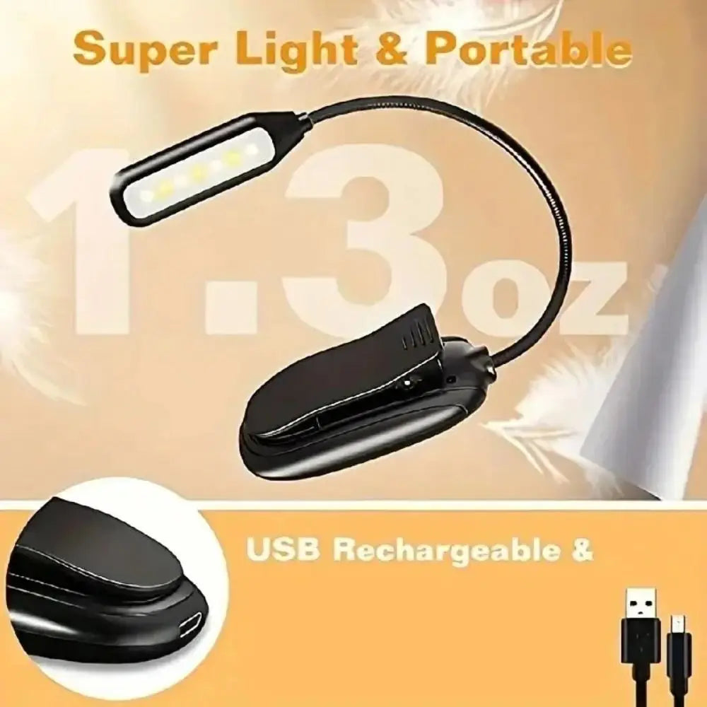 2025 New LED Reading Lamp No Harm To Eyes With Clip Piano Score Lamp Portable Three-Speed Dimming Bedside Lamp Night lighting Oasis Select