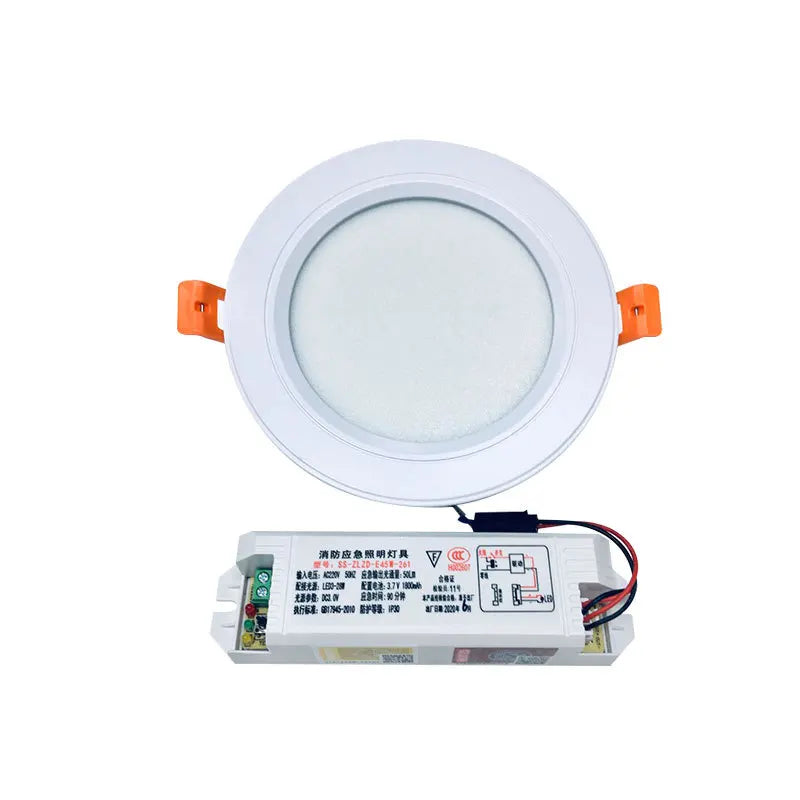 Emergency Recessed LED Downlight 90/180 Min Backup | AC85-265V