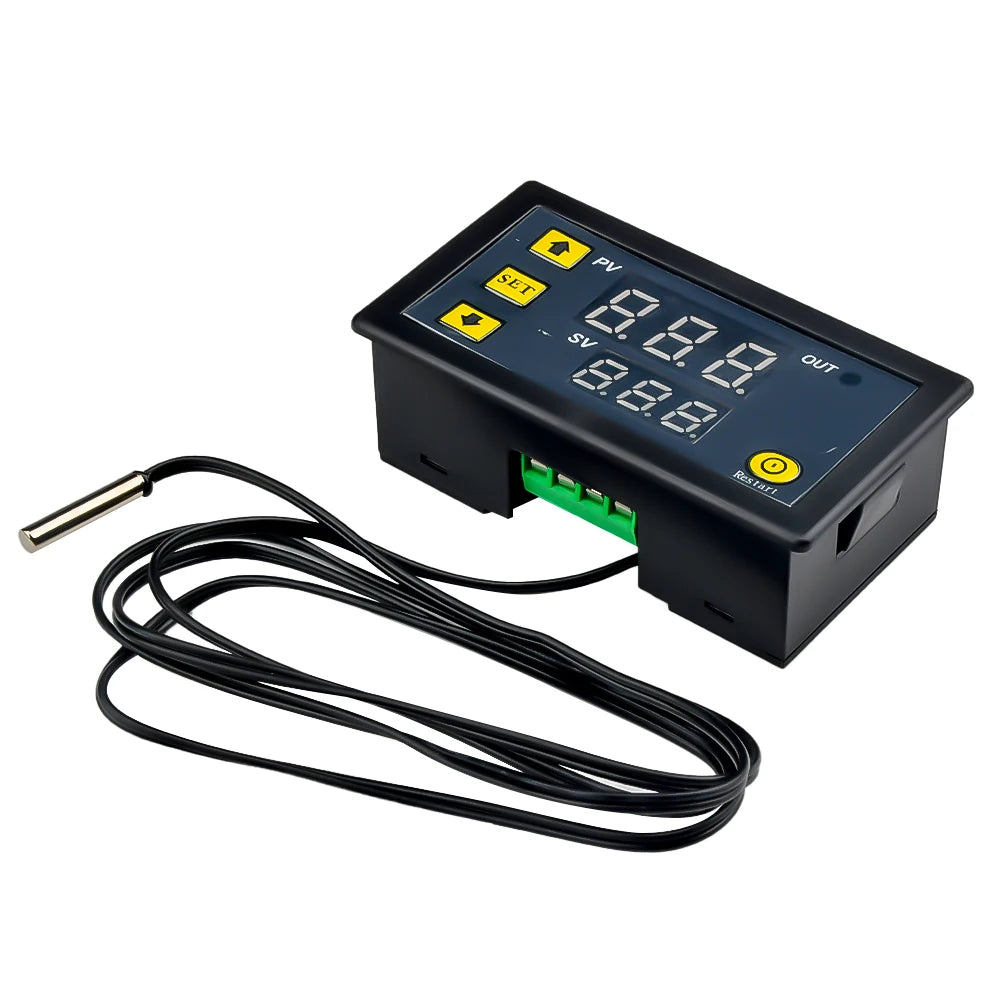 W3230 LED Digital Temperature Controller Thermostat Temperature Control Switch Sensor Red Blue Display Meter DC 12V 24V AC110-22 Oasis Select