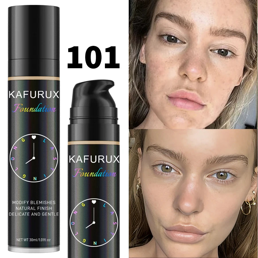 KAFURUX 8-Shade Liquid Foundation – Waterproof & Full Coverage