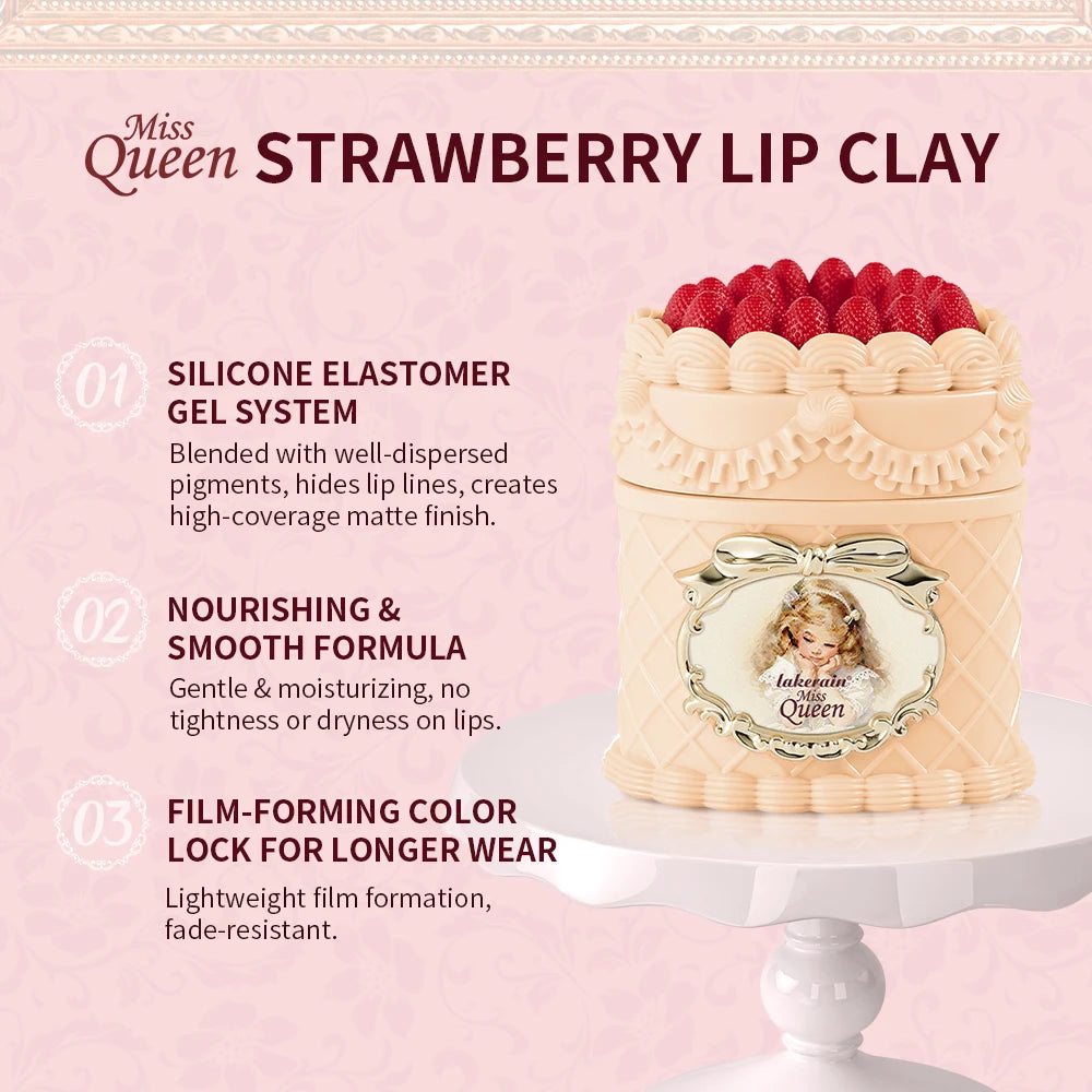 Flower Strawberry Cupid Cake Velvet Matte Lip Mud Long Lasting Waterproof Lipstick Cream Non Stick Cup Cosmetics for Women Oasis Select