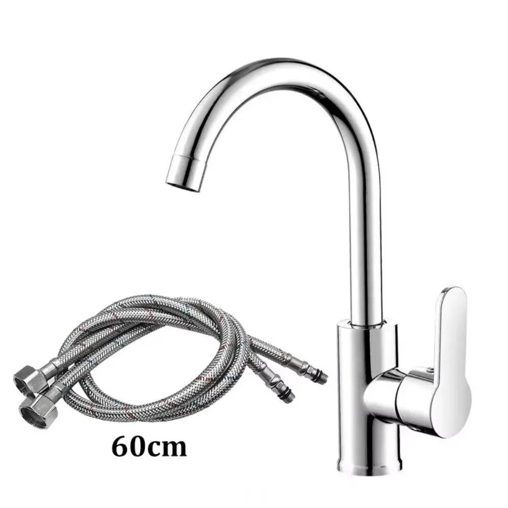 Kitchen Faucet Household Splash-proof Boosting Hot And Cold Faucet Hot And Cold Vegetable Wash Basin Dishwashing Pool Sink Oasis Select slivery a