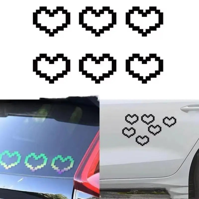 Sheet Waterproof Car Window Décor - Mosaic Heart Pixel for Headlights and Taillights Oasis Select