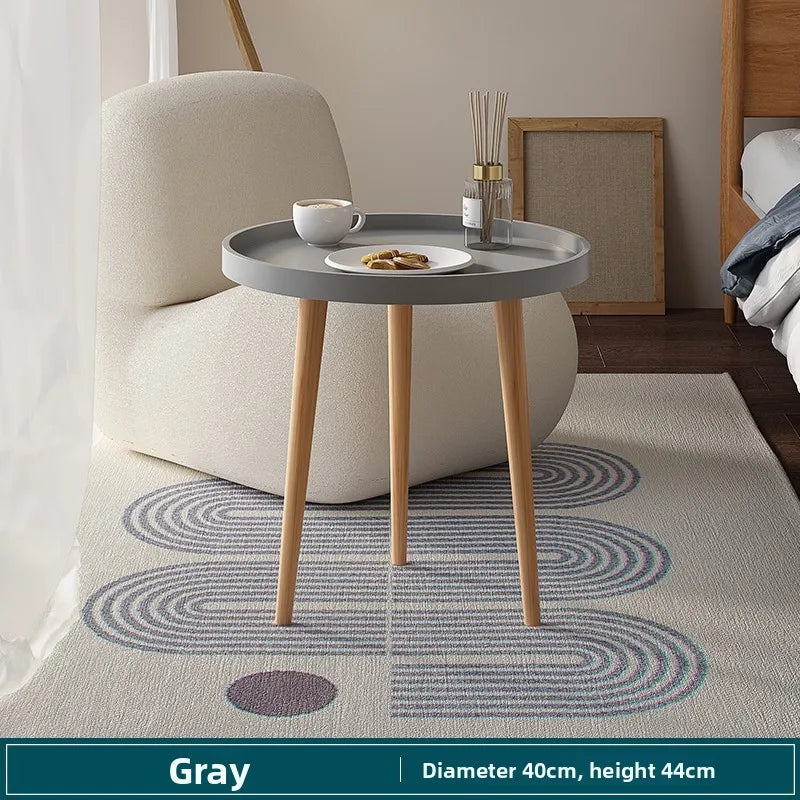 Multi-functional Nordic small round table coffee table sofa side table living room simple creative round coffee table Durable Oasis Select 40 Grey C
