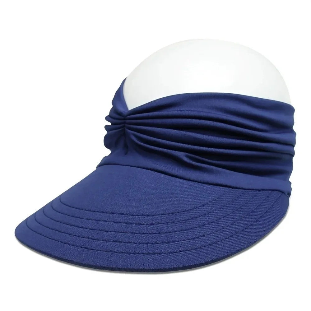 Empty Top Women Beach Sun Hat Wide Brim Double-Sided Sun-Protection Cap Flexible Anti-UV Outdoor Sports Hat Outdoor Sport Oasis Select Navy Blue