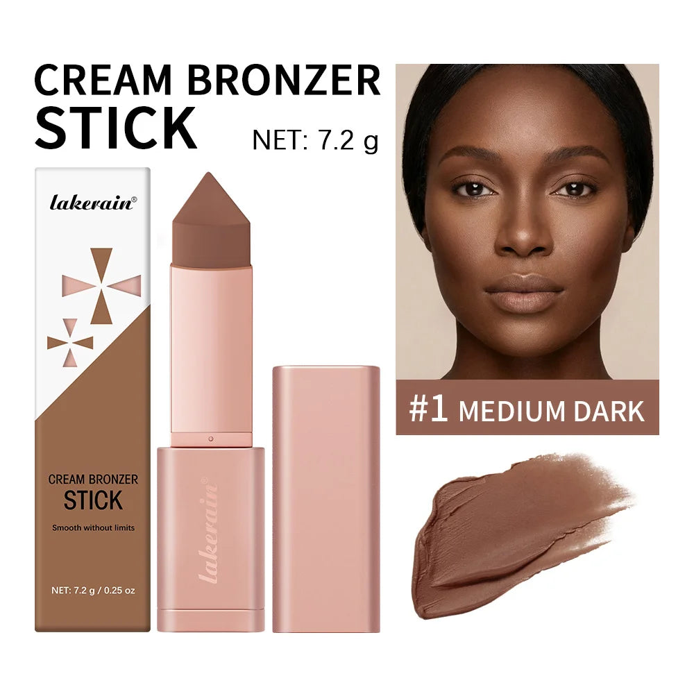 Cream Bronzer Stick and Contour Stick Bronzing Contouring Instant Highlights Dark Circles Face Contour Facial Foundation Makeup Oasis Select 1medium dark