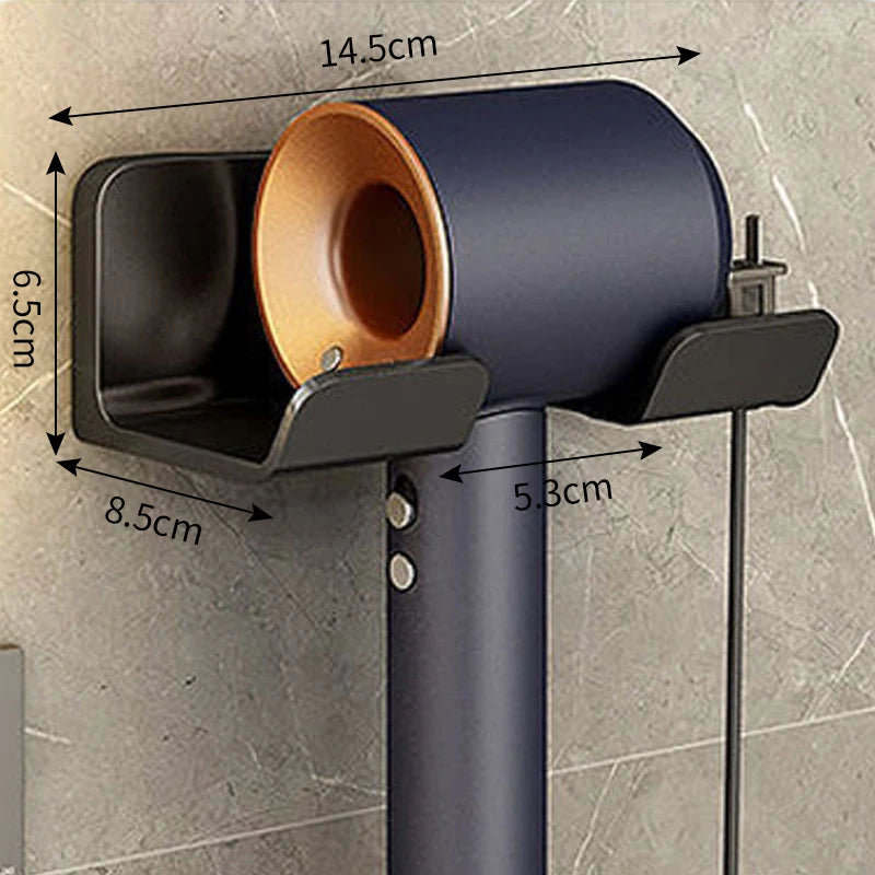 Hair Dryer Holder Wall Mounted Wall Dryer Cradle white black greyHairdryer Blow Dryer Organizer for Bathroom Bathroom Shelves Oasis Select A-Black-3pcs