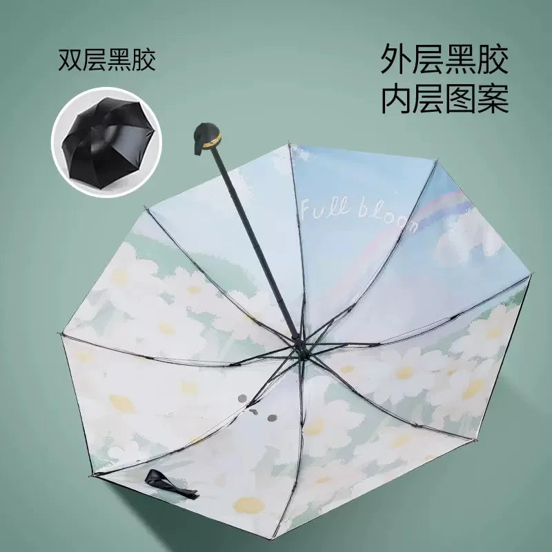 Sun Umbrella UV Protection Sunblock Double Sunshade Umbrella Both Rain and Shine Vinyl Umbrella Oasis Select 2
