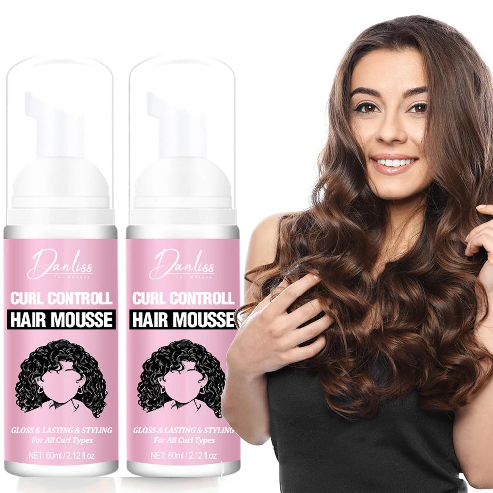 1/2PCS Curl Defining Mousse, Anti-Frizz Bouncy Cream Hair Curling Cream Mousse Hydrate Defined Curl Enhancer hair Styling Creamy Oasis Select