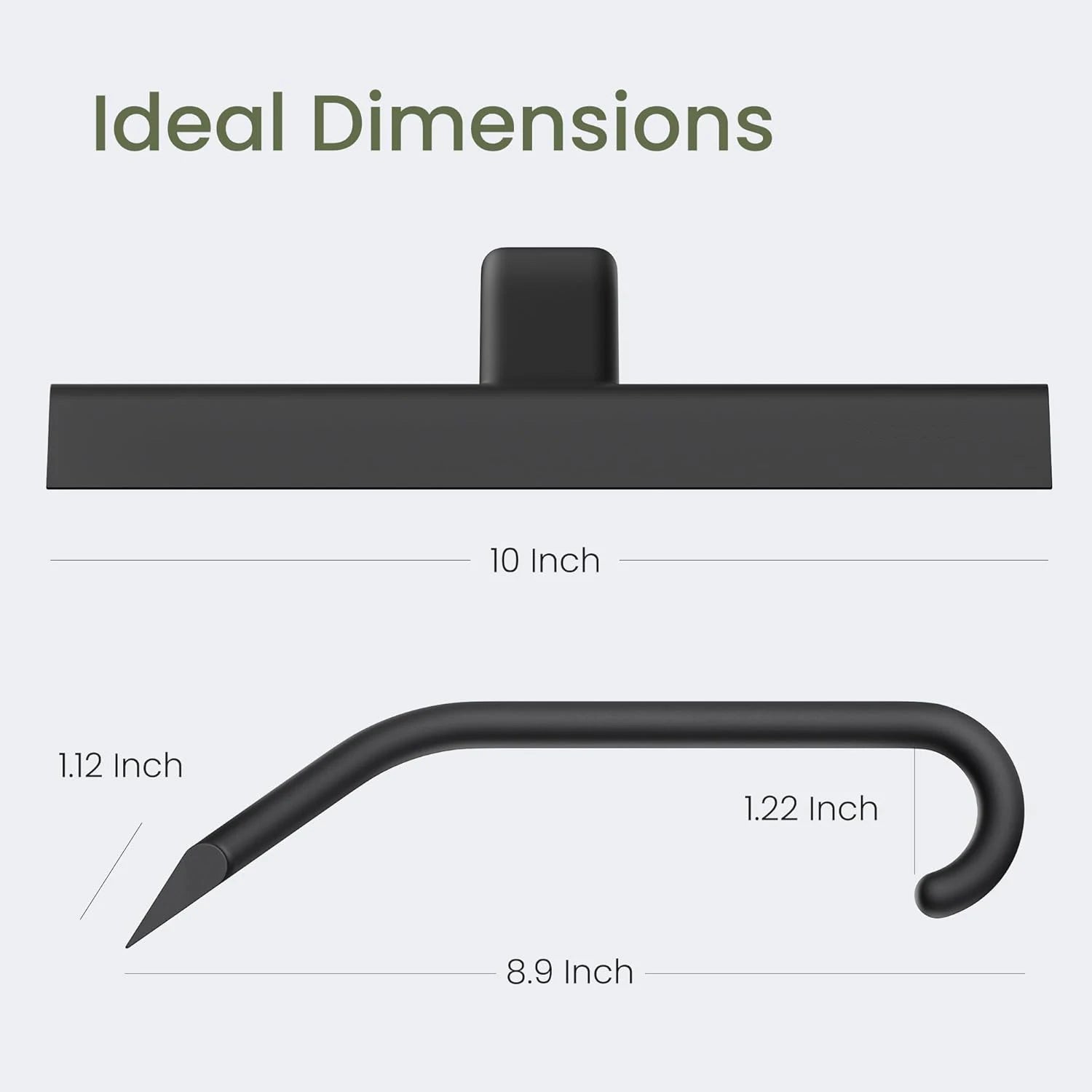 10"Just Hang Shower Squeegee for Glass Doors, All-One-Piece Silicone with Built-in Hook Design for Easy Hanging and Cleaning Oasis Select