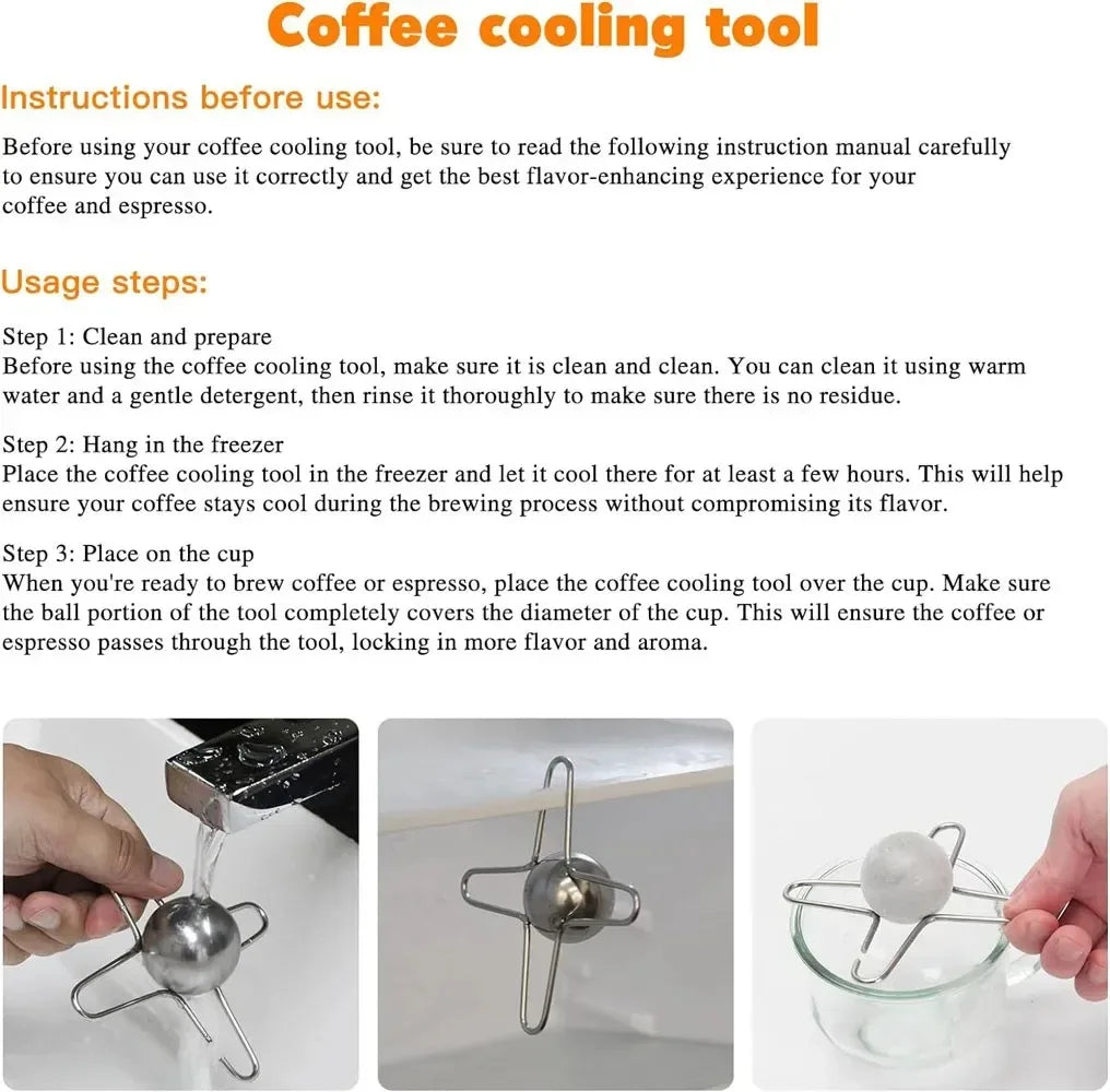 Stainless Steel Ice Ball Coffee Cooler | Whiskey & Cocktail Beverage Cooling Tool Oasis Select