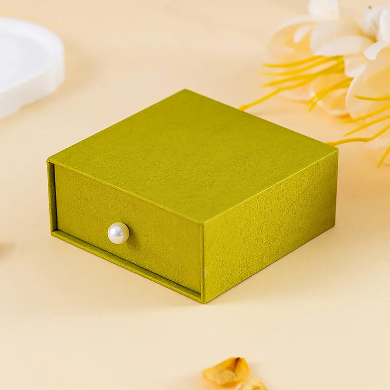 Velvet-Lined Heart Ring Box | Pearl Handle Jewelry Gift Box
