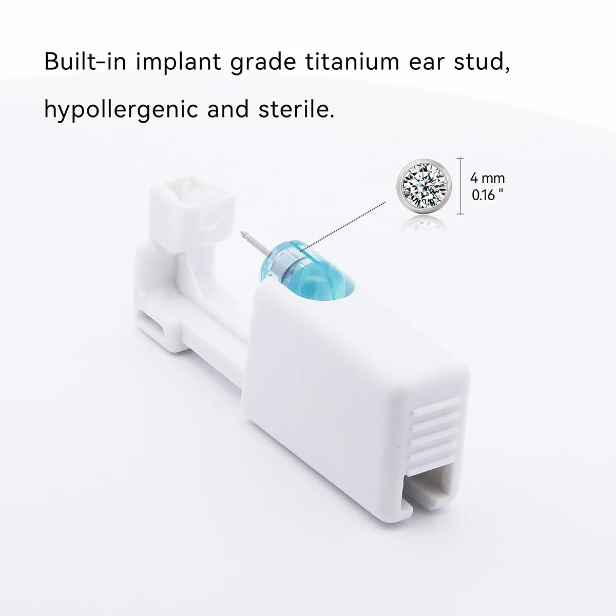 Ear Piercing Tool, Disposable Ear Piercing Gun with Preloaded Ear Stud,Self Ear Piercing Gun Kit with 4mm Zirconia Earrings Stud Oasis Select