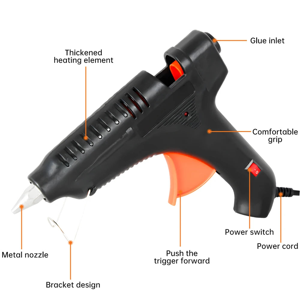100/150W Household Lithium Electrothermal Glue Gun with Glue Sticks Industrial Guns Heat Temperature Thermo Electric Repair Tool Oasis Select