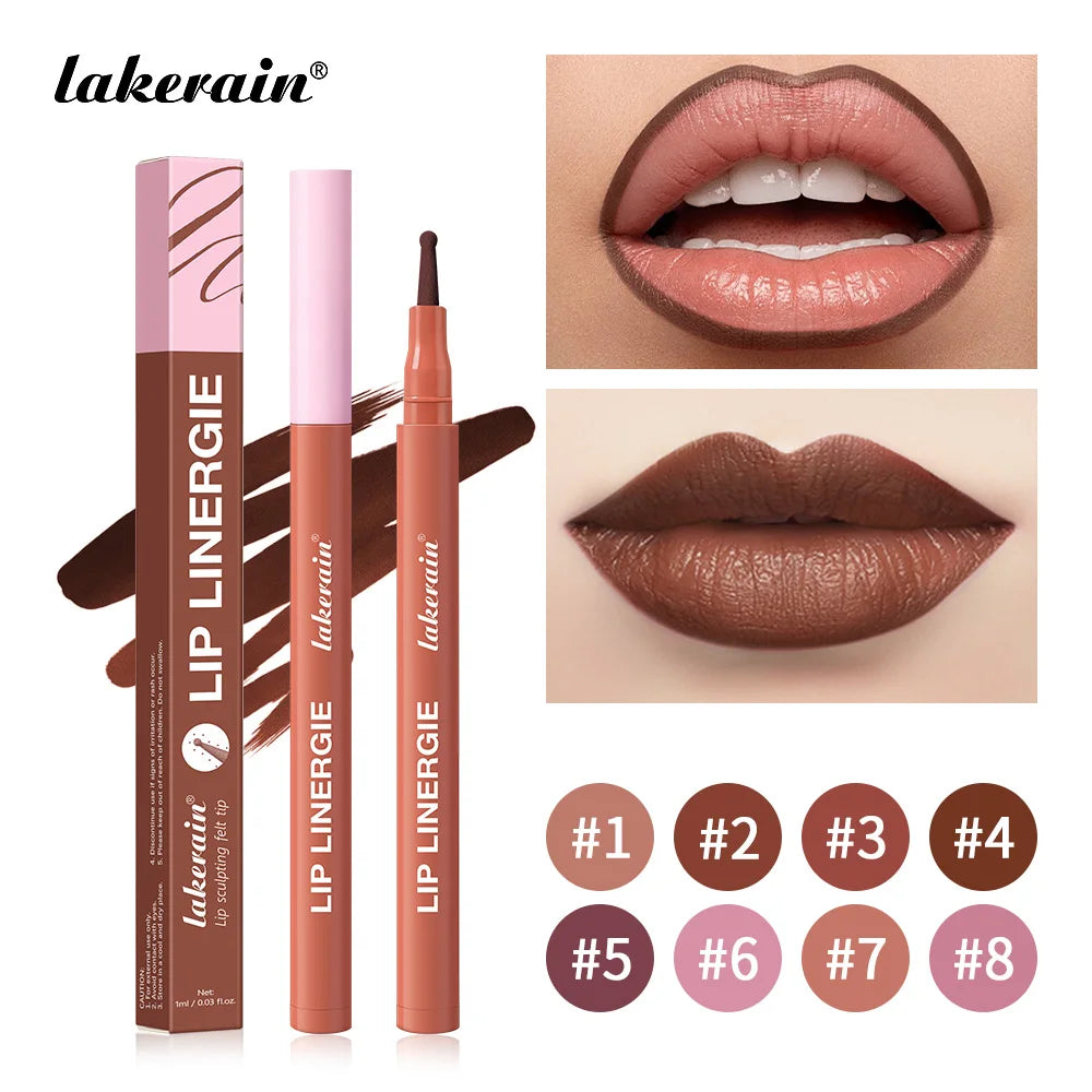 Lakerain Lip Liner Pencil Ballpoint Felt Tip Transfer-proof Lip Liner Stain Smudge-proof Waterproof Lip Liners Natural Makeup Oasis Select