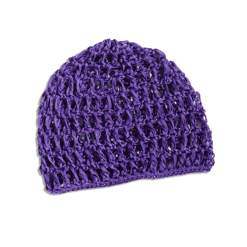 Simple Breathable Hair Net Cap Crochet Cap Comfortable Wig Caps Hollowout Mesh Turban Hat for Women Oasis Select Purple