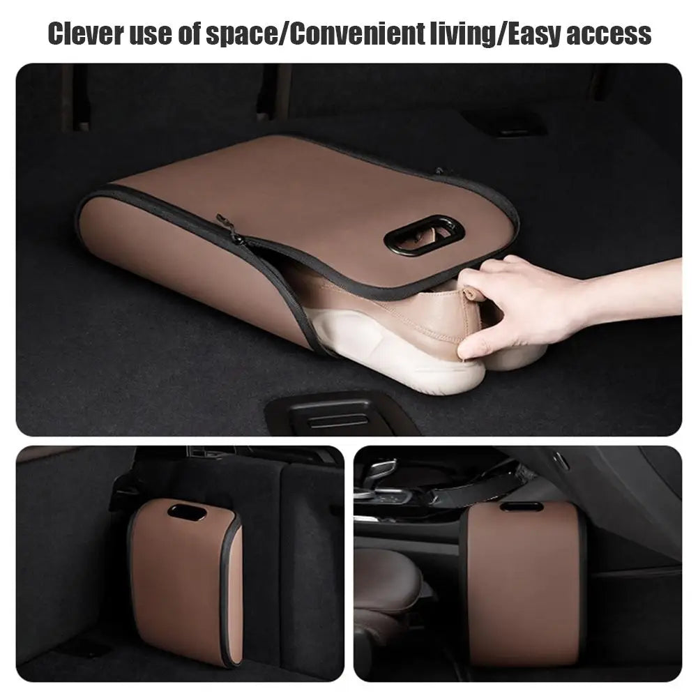 Car Shoe Storage Box – Dustproof PVC Under Seat Organizer