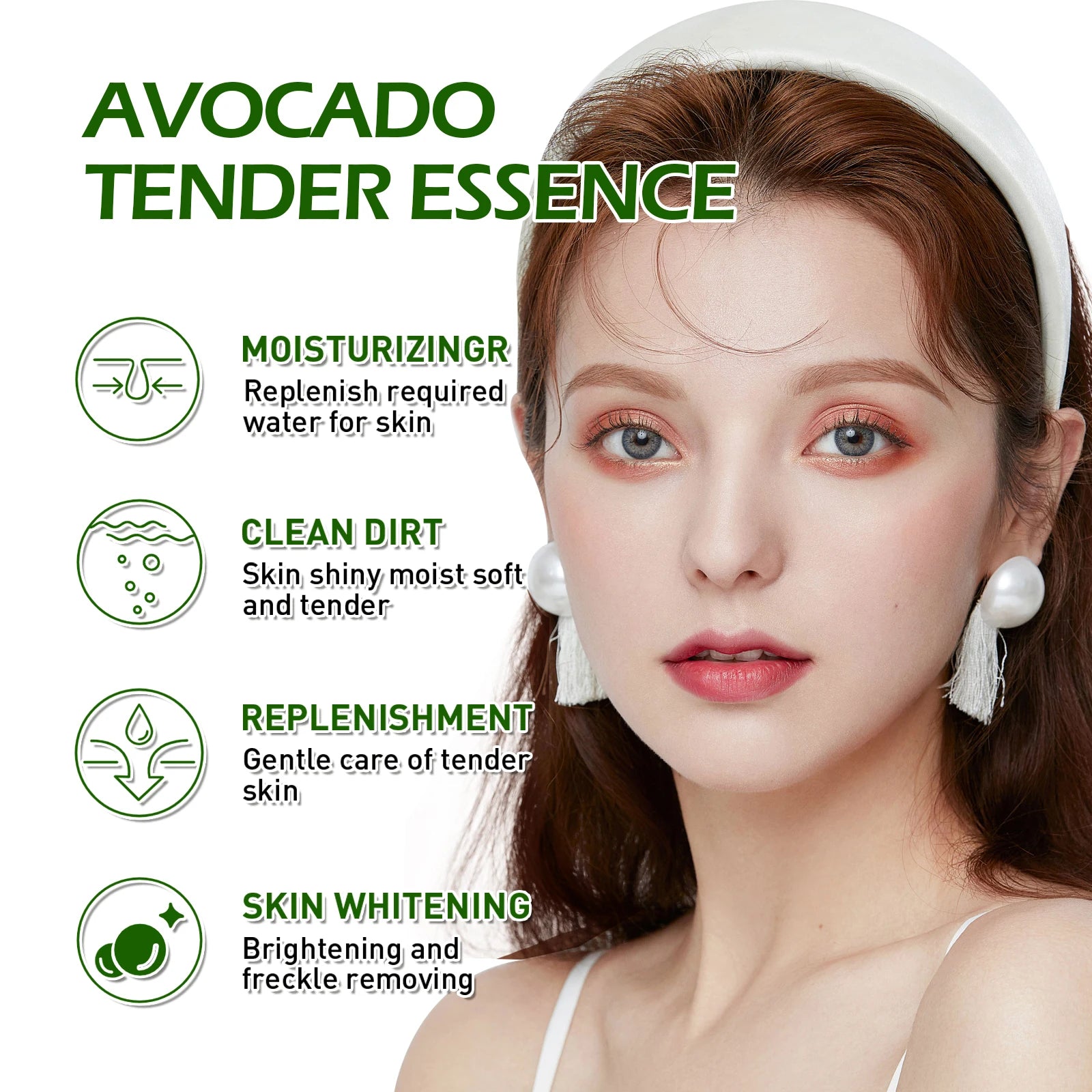 30ml Avocado Face Essence Moisturizing Anti-Aging Whitening Repairing Elastic Facial Serum Skin Care Oasis Select
